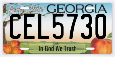 GA license plate CEL5730