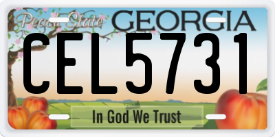 GA license plate CEL5731