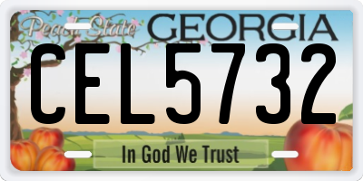 GA license plate CEL5732