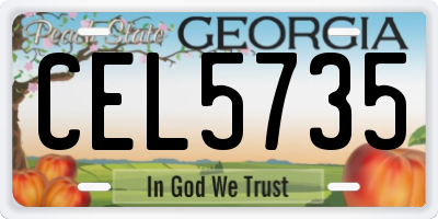 GA license plate CEL5735