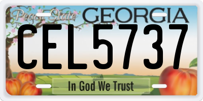 GA license plate CEL5737