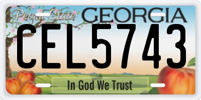 GA license plate CEL5743