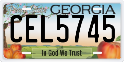 GA license plate CEL5745