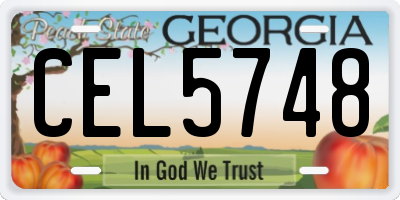 GA license plate CEL5748