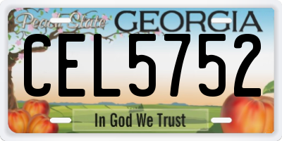 GA license plate CEL5752