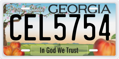 GA license plate CEL5754