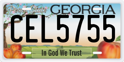 GA license plate CEL5755