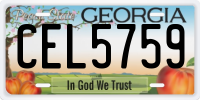 GA license plate CEL5759
