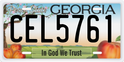 GA license plate CEL5761