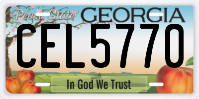 GA license plate CEL5770