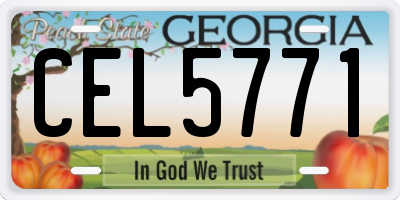 GA license plate CEL5771
