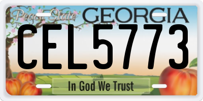 GA license plate CEL5773