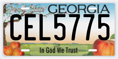 GA license plate CEL5775
