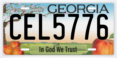 GA license plate CEL5776
