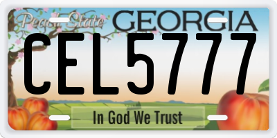 GA license plate CEL5777
