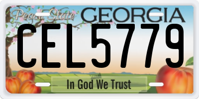 GA license plate CEL5779