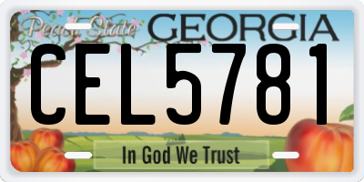 GA license plate CEL5781