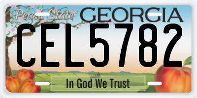 GA license plate CEL5782