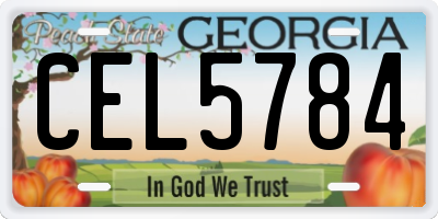 GA license plate CEL5784