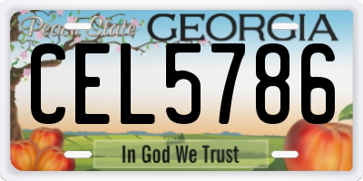 GA license plate CEL5786