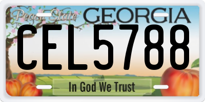 GA license plate CEL5788