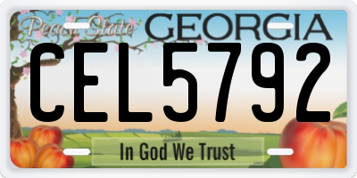 GA license plate CEL5792