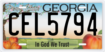 GA license plate CEL5794