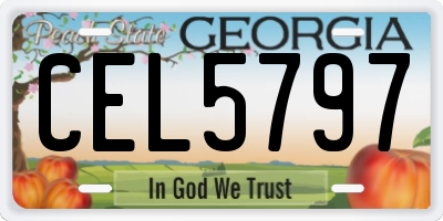 GA license plate CEL5797