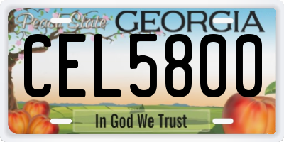 GA license plate CEL5800