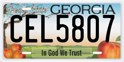 GA license plate CEL5807