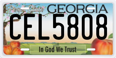 GA license plate CEL5808