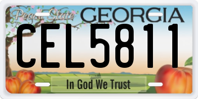GA license plate CEL5811
