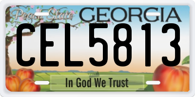 GA license plate CEL5813