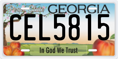 GA license plate CEL5815