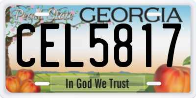 GA license plate CEL5817