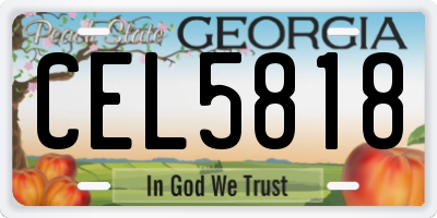 GA license plate CEL5818