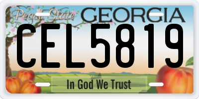 GA license plate CEL5819