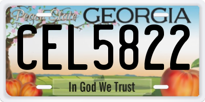 GA license plate CEL5822