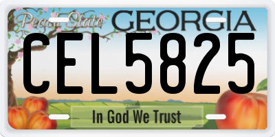 GA license plate CEL5825