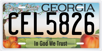 GA license plate CEL5826