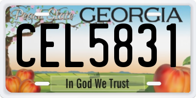 GA license plate CEL5831