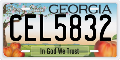 GA license plate CEL5832