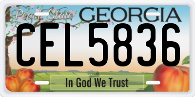 GA license plate CEL5836