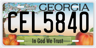 GA license plate CEL5840