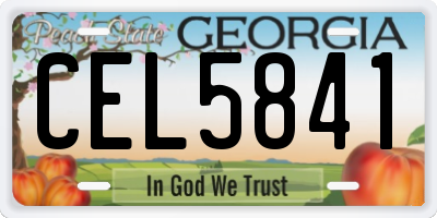GA license plate CEL5841