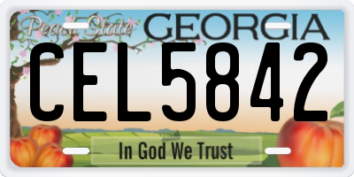 GA license plate CEL5842