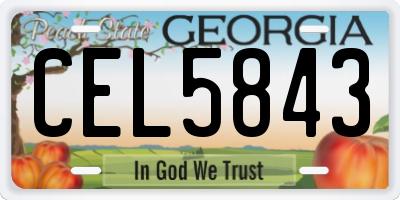 GA license plate CEL5843