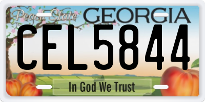 GA license plate CEL5844