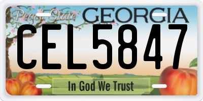 GA license plate CEL5847