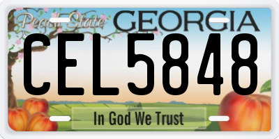 GA license plate CEL5848